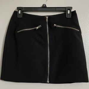 Black Mini Skirt with Zippers
